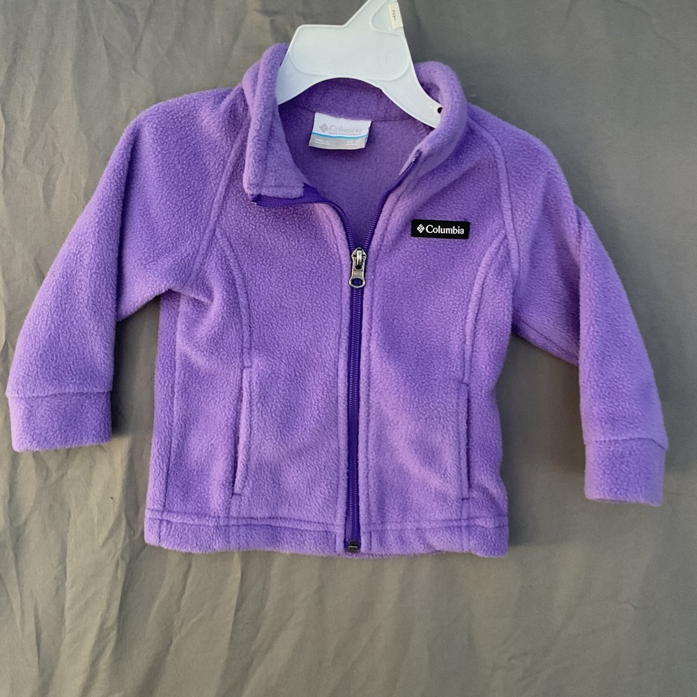 Columbia Toddler Girls Purple Full Zip Fleece Jacket 12-18 Months WN6756